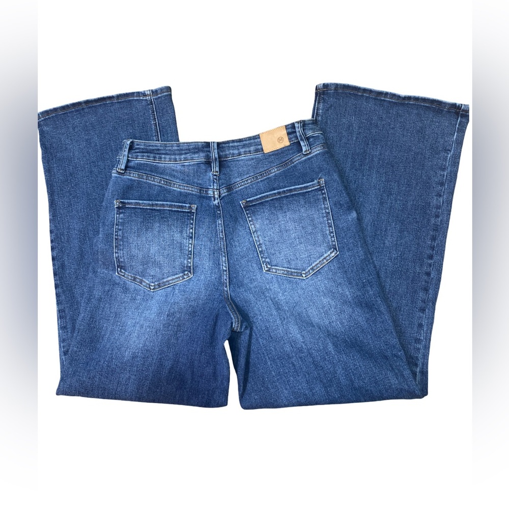 RFM Wide Straight Leg Indigo Junior  Blue Jeans Size 11 Stretch